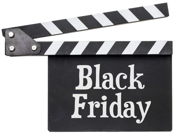 Black Friday texto no painel de aplausos — Fotografia de Stock