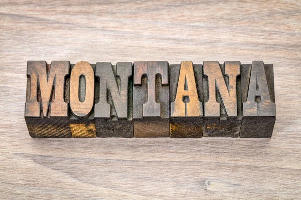 Montana in vintage wood type — Stock Photo, Image