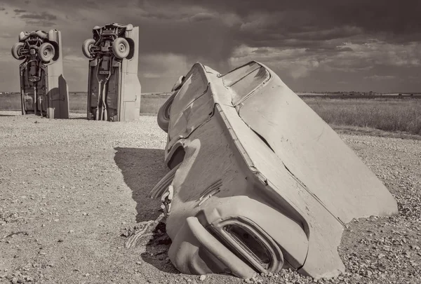 Carhenge, een moderne replica van Stonehenge — Stockfoto