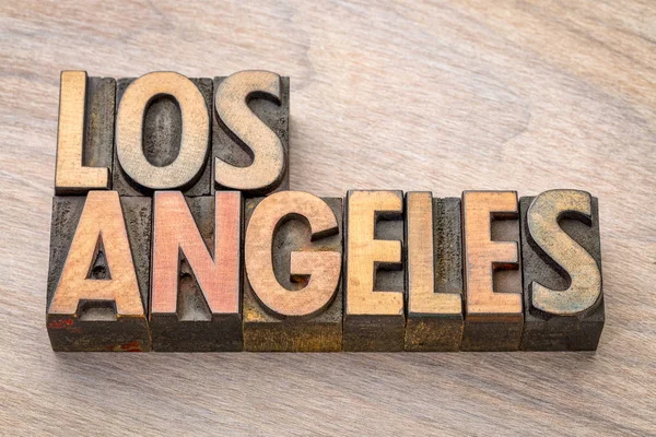 Los Angeles in wood type — Stock Photo, Image