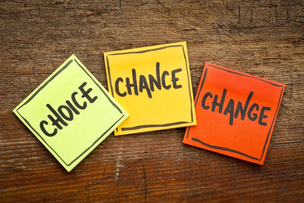 3c koncept - val, chans och förändring — Stockfoto