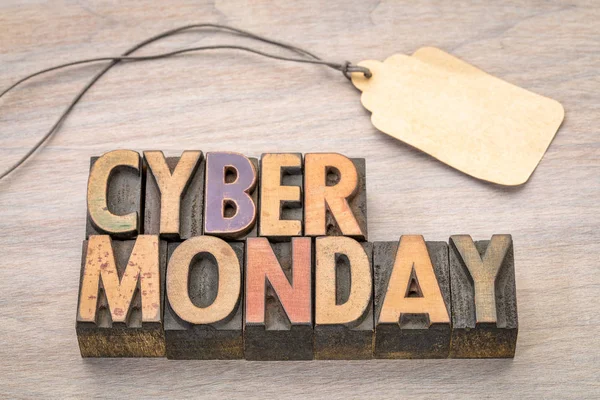 Cyber pondělí dřeva typu — Stock fotografie