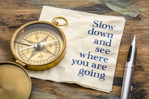 Slow down and see where you are going — Stock Photo, Image