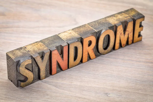 Syndrome word abstract in letterpress type — Stock Photo, Image