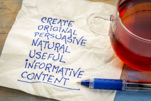 создать оригинальный, полезный, информативный контент
