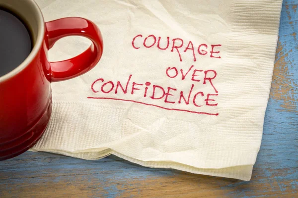 Coragem sobre a confiança - guardanapo doodle — Fotografia de Stock