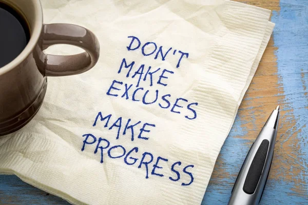 Maak geen excuses — Stockfoto