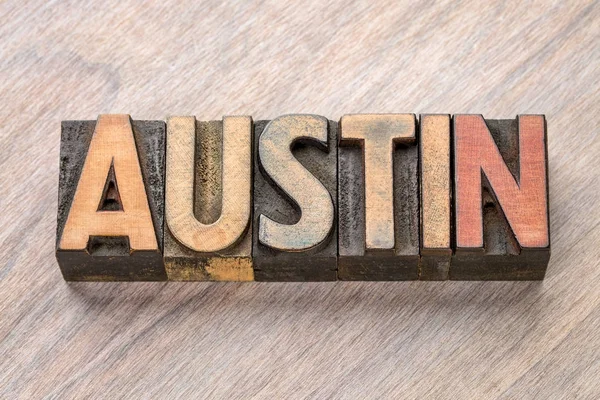 Austin in vintage wood type — Stock Photo, Image