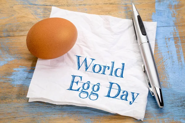 Día Mundial del Huevo - concepto de servilleta — Foto de Stock