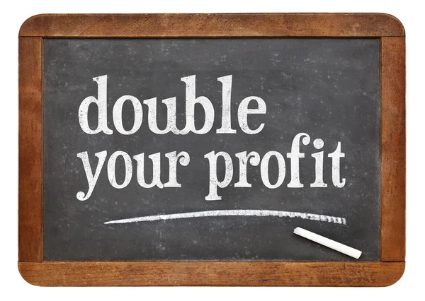 Double your profit blackboard sign — Stock Photo, Image