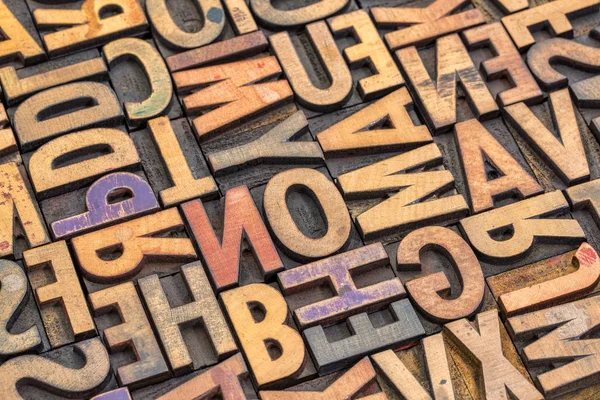 Vintage letterpress wood type printing blocks — Stock Photo, Image