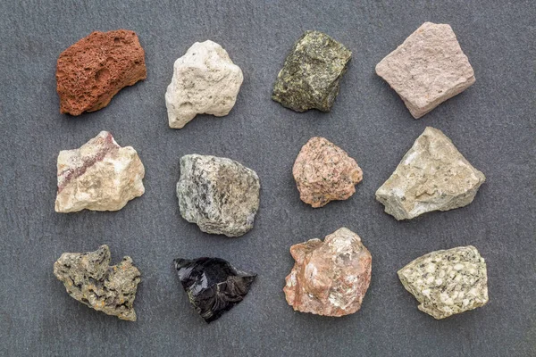 Geologische Sammlung des Gesteins — Stockfoto