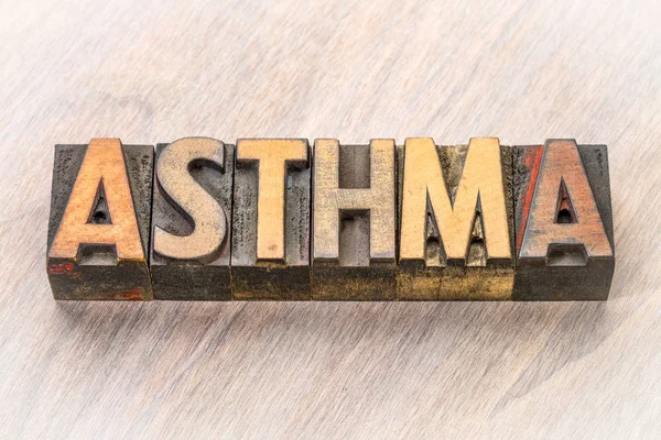 asthma word abstract in wood type