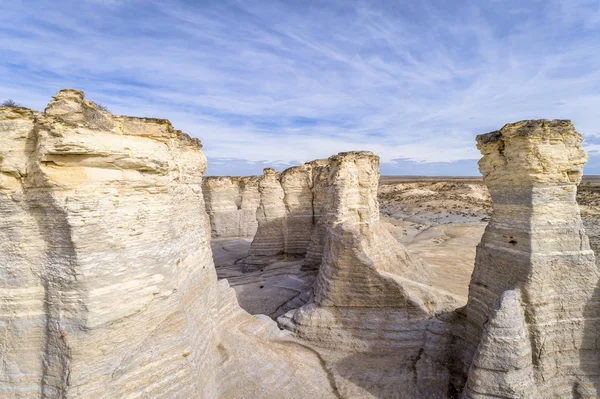 Anıt kayalar Batı Kansas Prairie — Stok fotoğraf