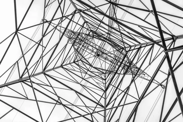 Silhouette en pylône de ligne électrique — Photo