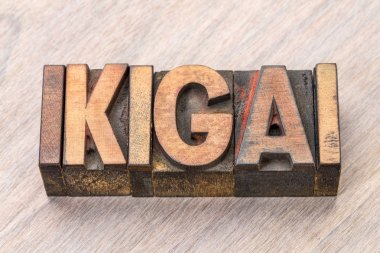 ikigai word abstract - a reason for being clipart
