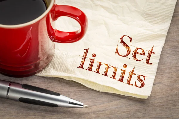 Set limits - productivity advice on napkin — Stock Photo, Image