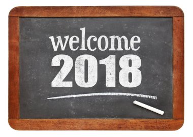 Yazı tahtası üzerinde hoş geldiniz 2018