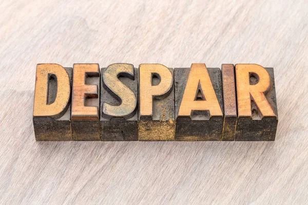 Despair word abstract in wood type — Stock Photo, Image