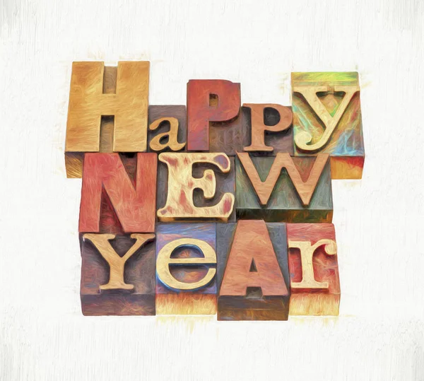 Feliz año nuevo tarjeta de felicitación — Foto de Stock