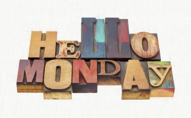 Pazartesi tipografi soyut Merhaba