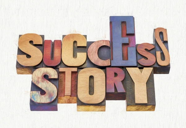 Success story wood type typography — Stock Photo, Image