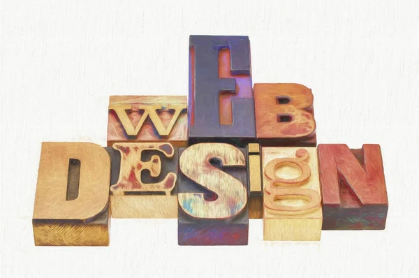 Web design in mixed wood type — Stock Photo, Image