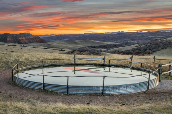 cattle water tank at Colorado ranch