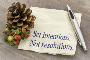 Set intentions. Not resolutions. clipart