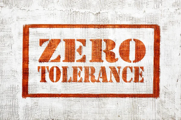 Zero tolerance graffiti on stucco wall — Stock Photo, Image