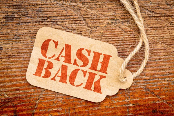 Cash back sign on price tag — Stock Photo, Image