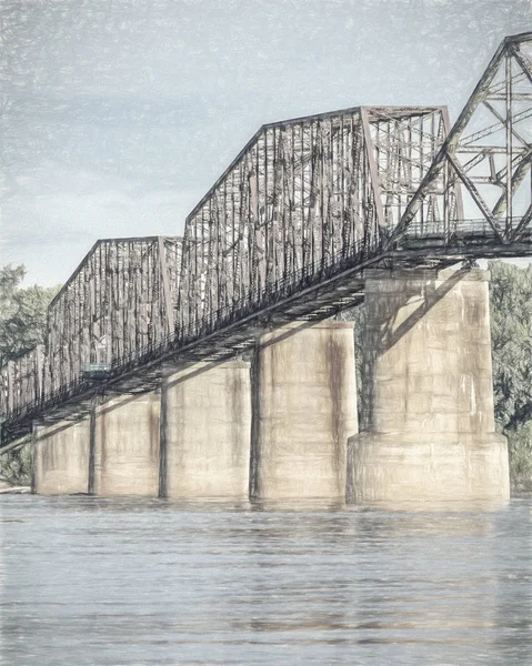 Ročník mostu přes řeku Mississippi — Stock fotografie