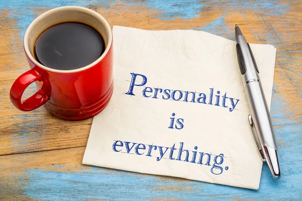 Personalidade é tudo - citação em guardanapo — Fotografia de Stock