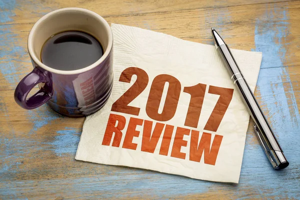 2017 review on napkin — Stock Photo, Image