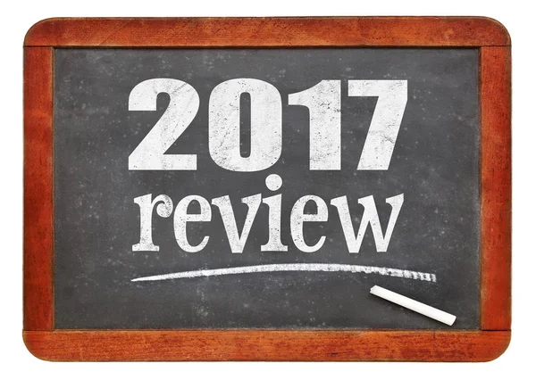 2017 review on blackboard — Stock Photo, Image