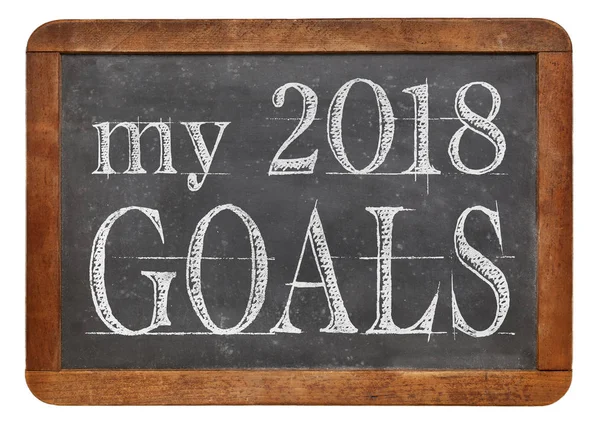 Meine Ziele für 2018 an der Tafel — Stockfoto