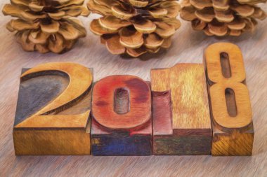 2018 yılında letterpress türü ahşap