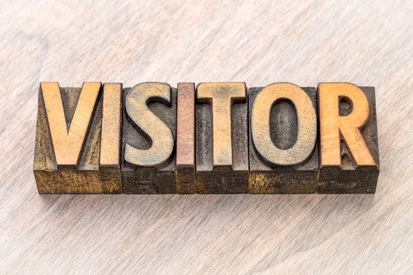 Visitor word in wood type — Stock Photo, Image