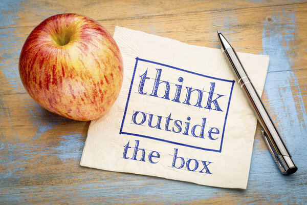 Think outside the box concept