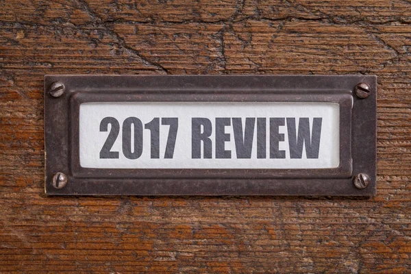 2017 review- file cabinet label — Stock Photo, Image