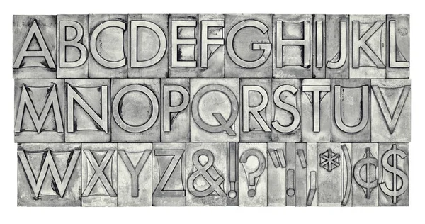 Alphabet in Metallschrift — Stockfoto