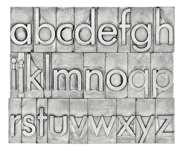 Alphabet anglais en letterpress metal type — Photo