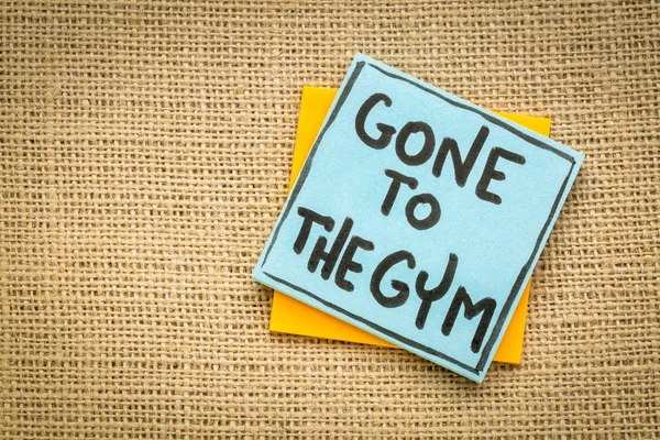 Gone to the gym note — Stock Photo, Image