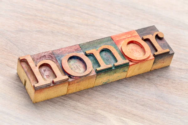 honor word abstract in wood type