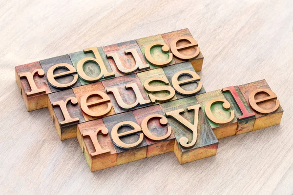 Verminderen, hergebruiken en recyclen - instandhouding — Stockfoto