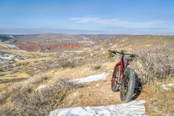 Fat bike on a desert trail in northern Colorado — Stock Photo, Image