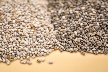 Beyaz ve siyah Chia tohum