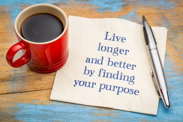 Live longer and better by finding your purpose — Stock Photo, Image