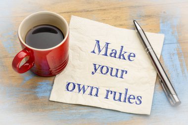 Make your own rules advice on napkin clipart