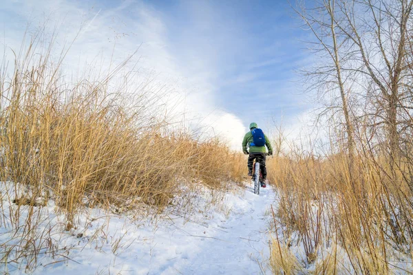 Andar en bicicleta gorda en invierno — Foto de Stock